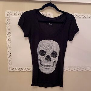 Express Skull T-Shirt with Jewel Eyes and Nose